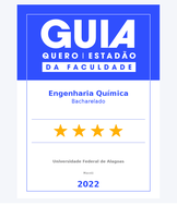 O Curso de Engenharia Química da Ufal foi agraciado com 4 estrelas pelo Guia da Faculdade  em 2022