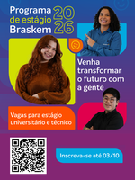 Programa de Estágio Braskem 2026 abre inscrições que se encerram em 03/10