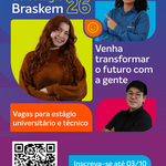 Programa de Estágio Braskem 2026 abre inscrições que se encerram em 03/10